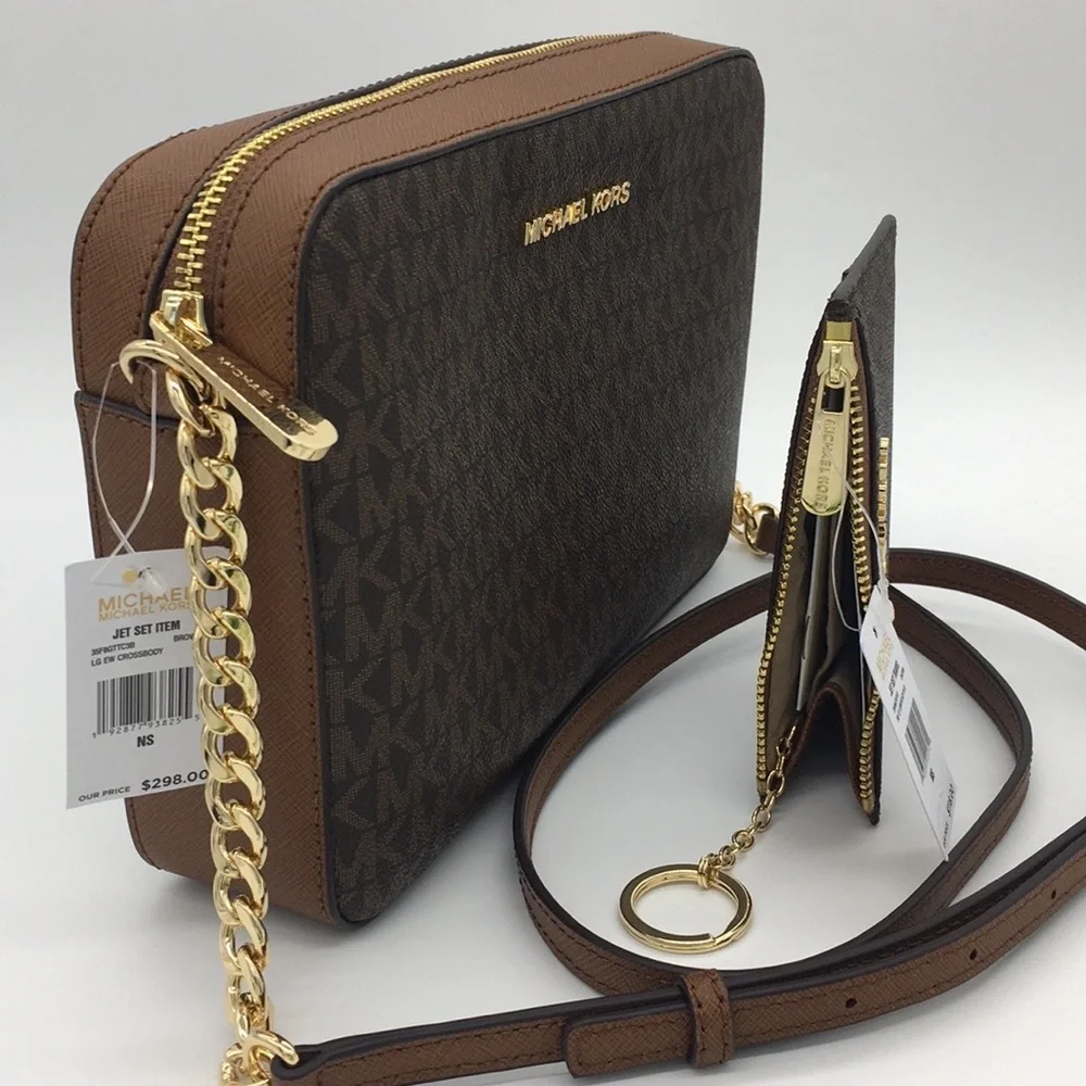 MICHAEL KORS LG EW CROSSBODY Bag&Coinpouch Brown - Picture 4 of 8